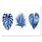 Designart - Classic Blue Tropical Leaves - Tropical Canvas Wall Art Print